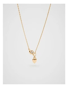 Stone Drop Initial Necklace in Gold