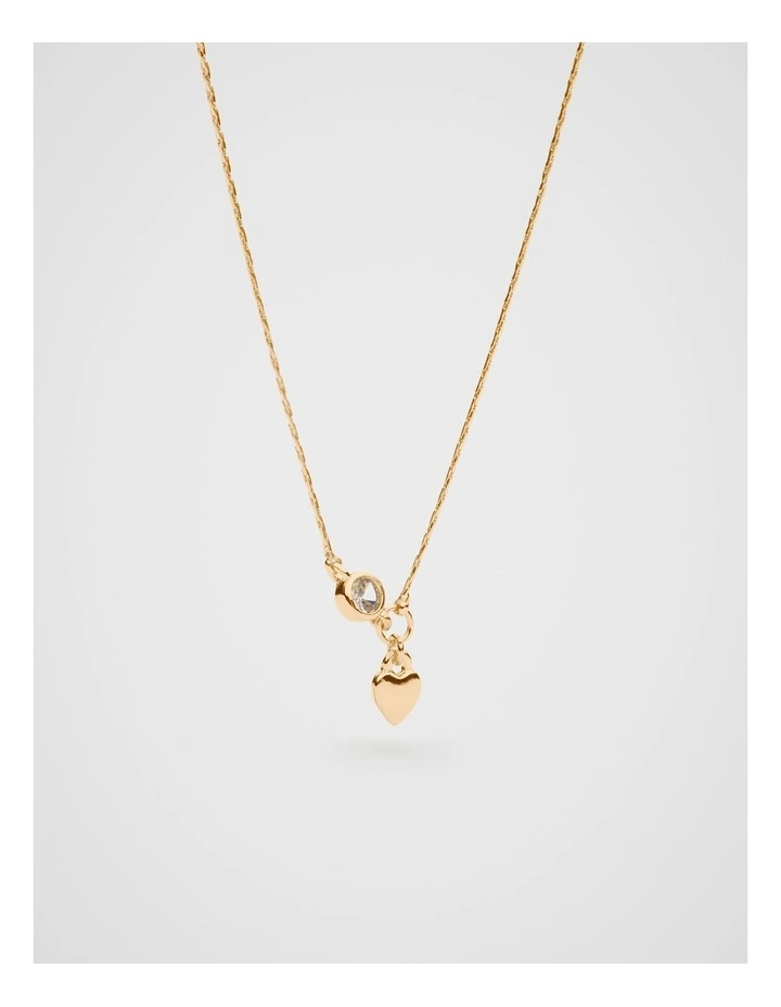 Stone Drop Initial Necklace in Gold image 1