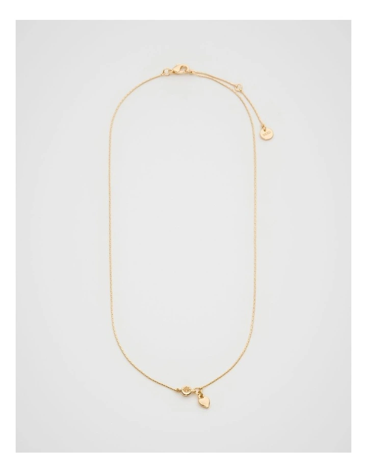 Stone Drop Initial Necklace in Gold image 3