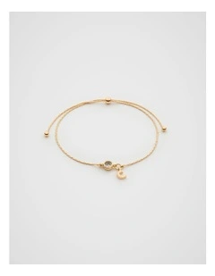 Stone Drop Initial Bracelet in Gold