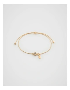 Stone Drop Initial Bracelet in Gold