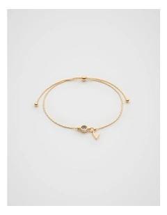 Stone Drop Initial Bracelet in Gold