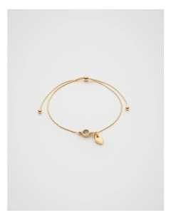Stone Drop Initial Bracelet in Gold