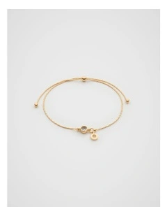 Stone Drop Initial Bracelet in Gold