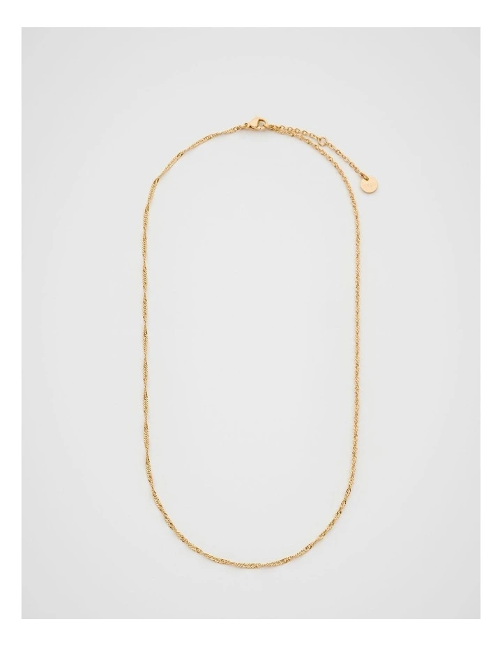 Waterproof Twist Chain Necklace in Gold image 3