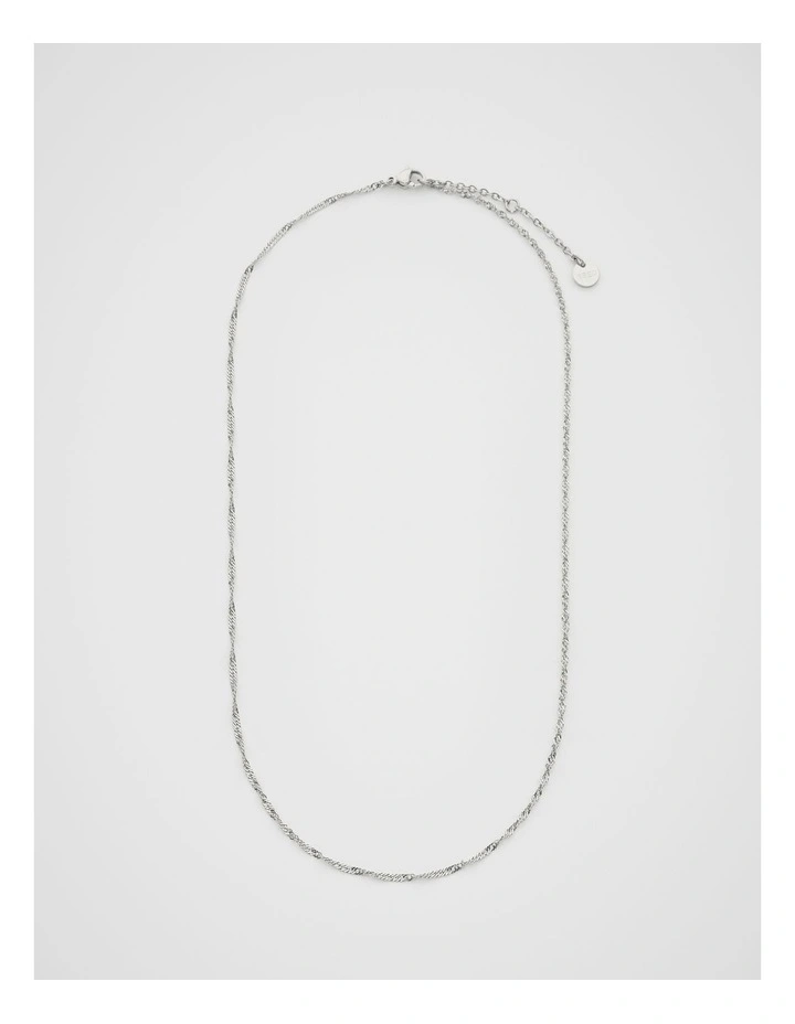 Waterproof Twist Chain Necklace in Silver image 3