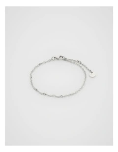 Waterproof Twist Chain Bracelet in Silver