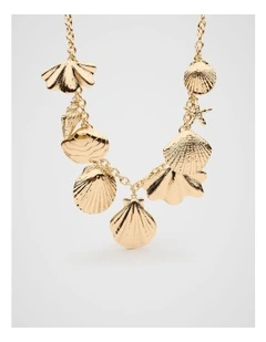 Shell Charms Necklace in Gold