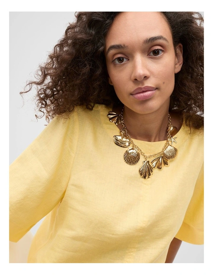 Shell Charms Necklace in Gold image 2