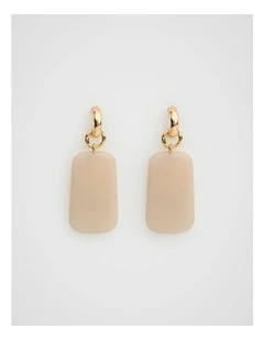 Statement Resin Drop Earring in Apricot