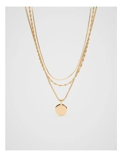 Disc Pendant Necklace in Gold