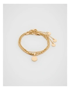 Disc Pendant Bracelet in Gold