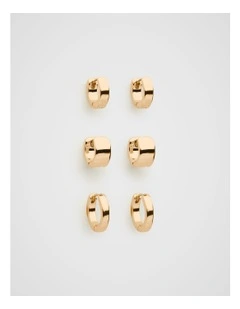 Disc Huggie Ear Pack in Gold