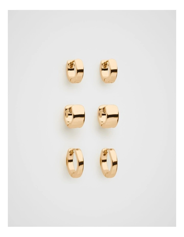 Disc Huggie Ear Pack in Gold image 1