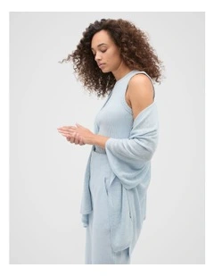 Fine Knit Poncho in Bluebell