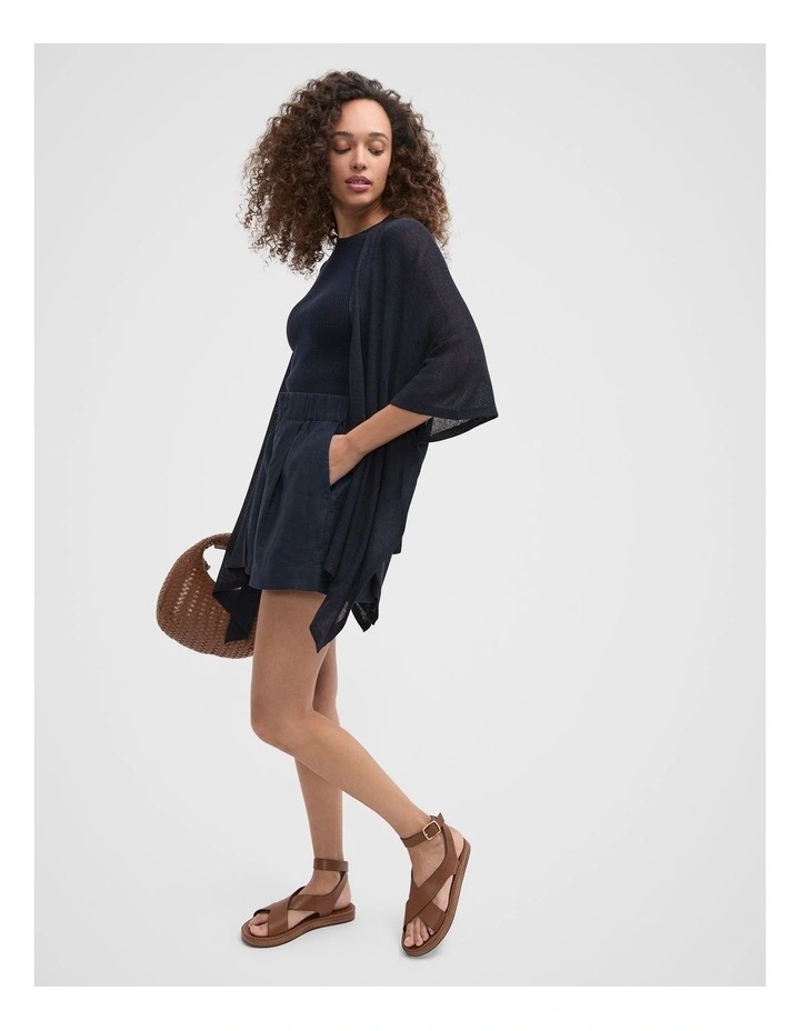Fine Knit Poncho in Twilight Blue image 3