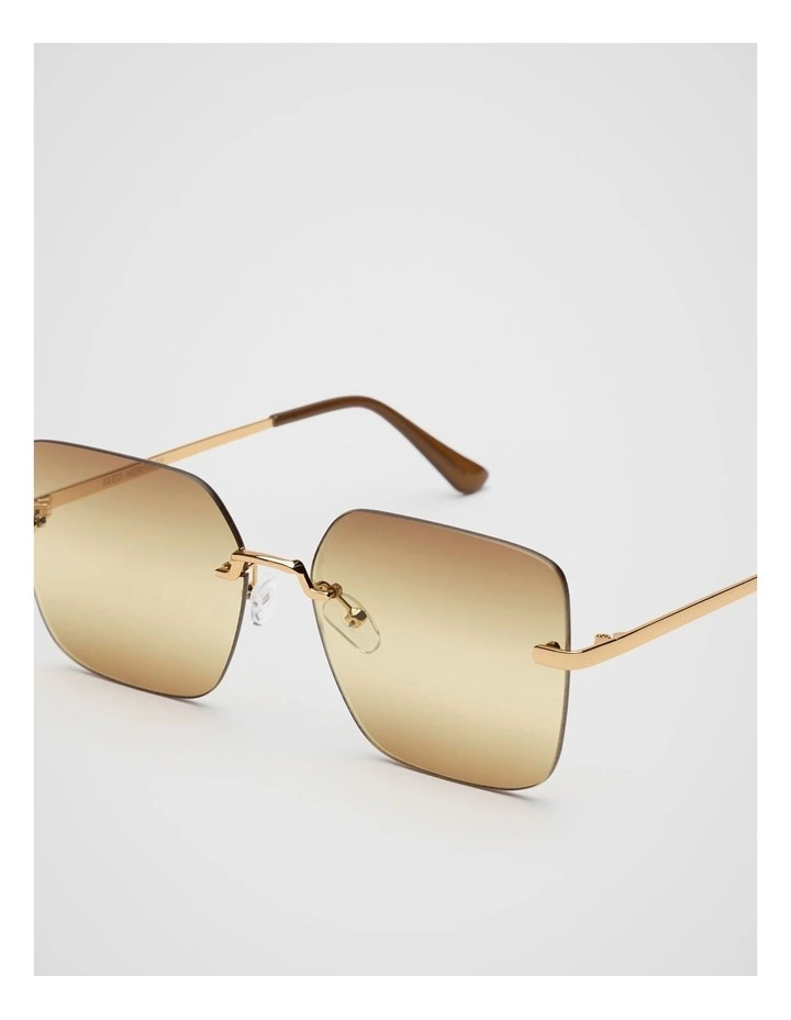 Matea Rectangle Frameless Sunglasses in Pinecone image 3