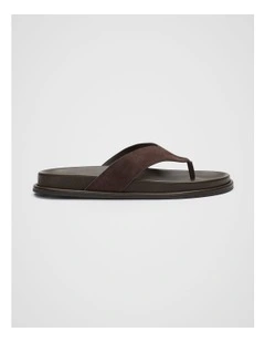 Piper Thong Sandal in Chocolate Suede
