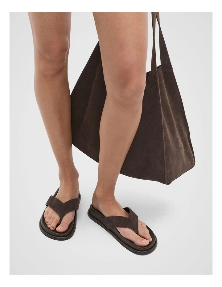 Piper Thong Sandal in Chocolate Suede image 2
