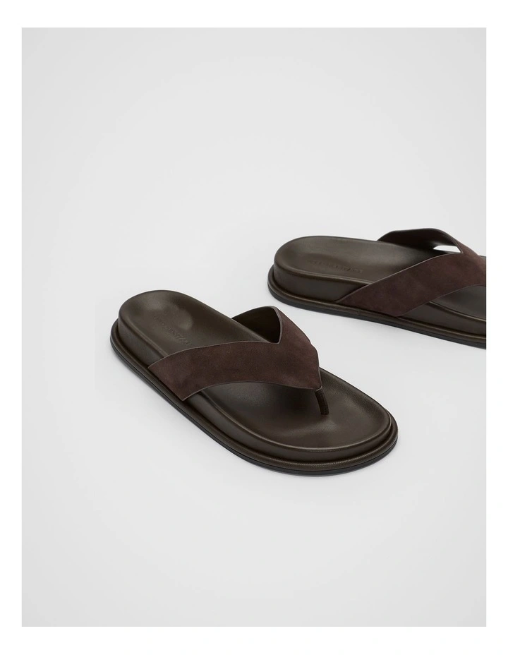 Piper Thong Sandal in Chocolate Suede image 3