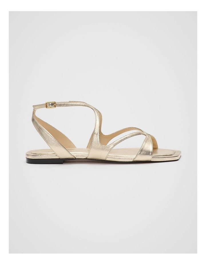 Deven Curved Strap Sandal in Pale Gold image 1