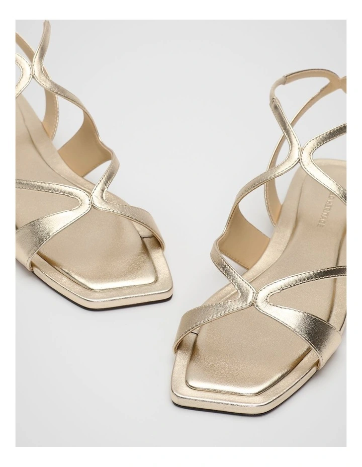 Deven Curved Strap Sandal in Pale Gold image 3