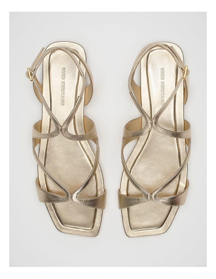 Deven Curved Strap Sandal in Pale Gold image 4