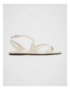 Deven Curved Strap Sandal in Tofu Embossed