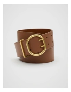 Reese Double Prong Belt in Deep Tan