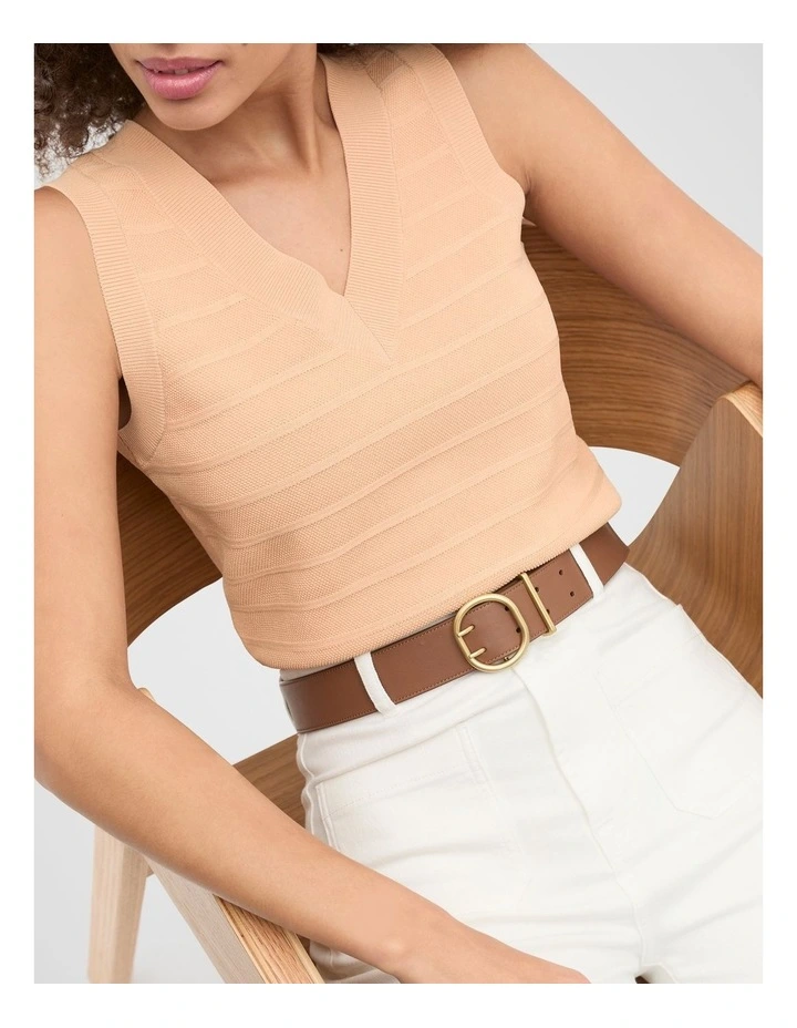 Reese Double Prong Belt in Deep Tan image 2