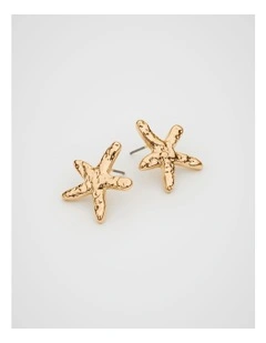 Starfish Stud Earrings in Gold