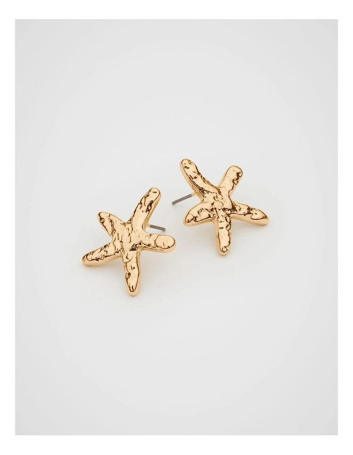Starfish Stud Earrings in Gold image 1