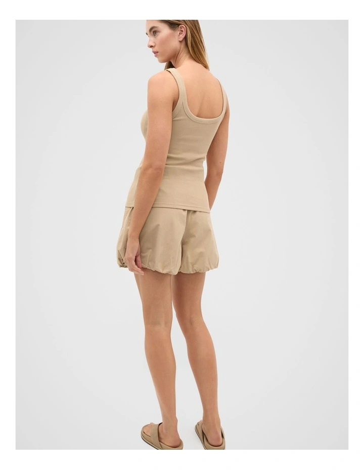 Core Heritage Rib Tank in Iced Latte image 2