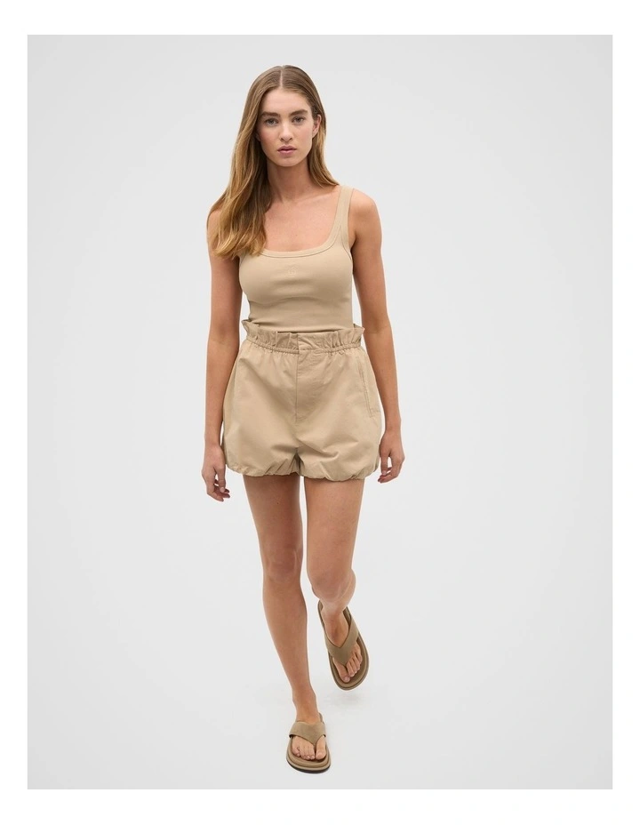 Core Heritage Rib Tank in Iced Latte image 3