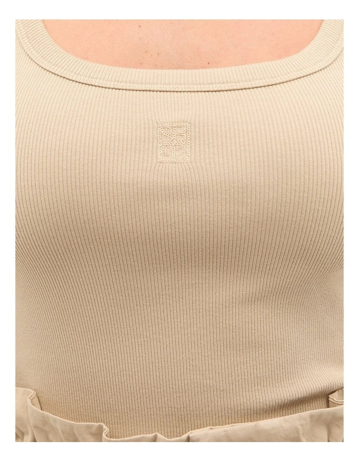 Core Heritage Rib Tank in Iced Latte image 4