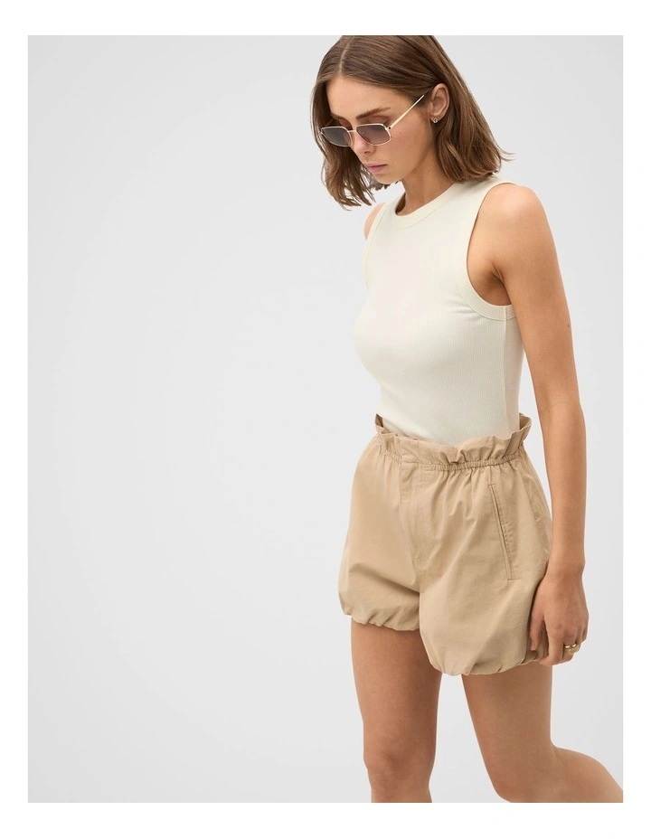 Core Australian Cotton Rib Tank in Buttercream image 1