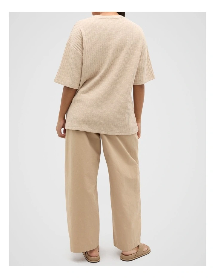 Textured Longline Boxy Tee in Iced Latte Twist image 2