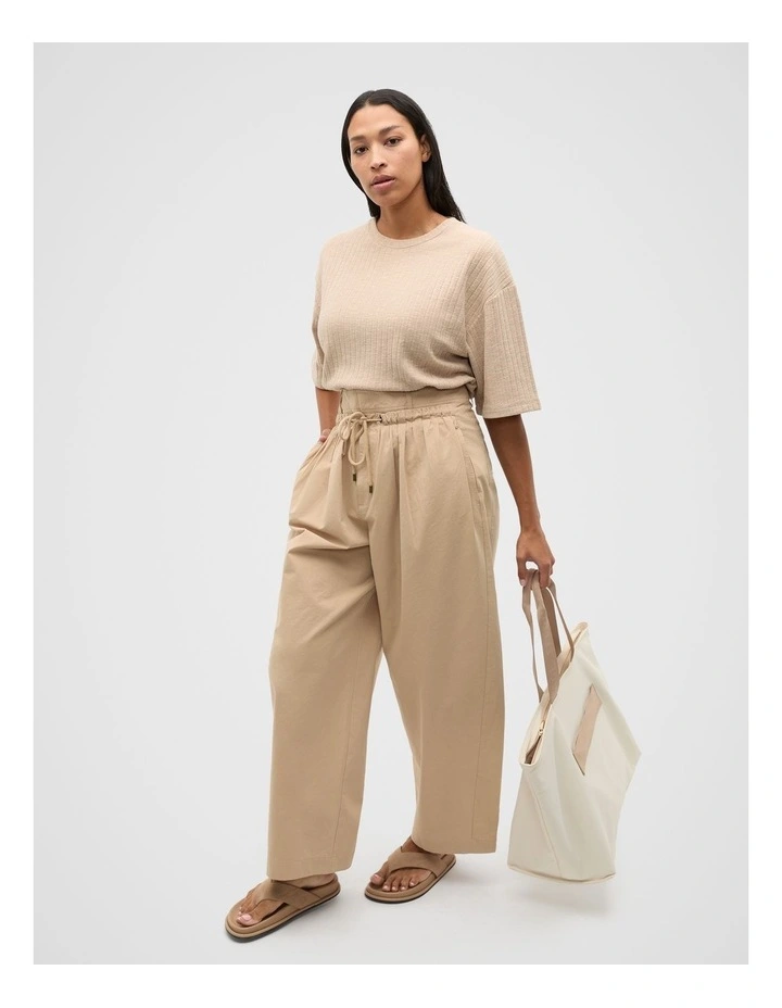 Textured Longline Boxy Tee in Iced Latte Twist image 3