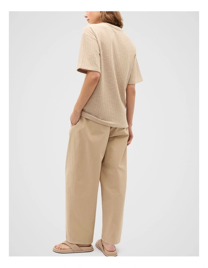 Textured Longline Boxy Tee in Iced Latte Twist image 7