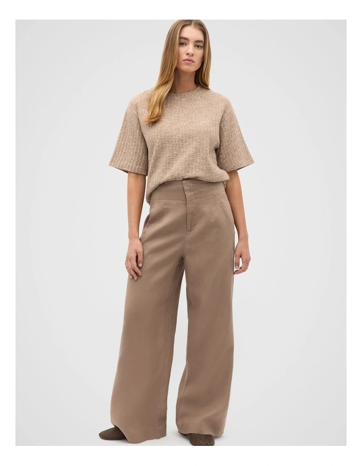 Textured Longline Boxy Tee in Nutmeg Twist image 3