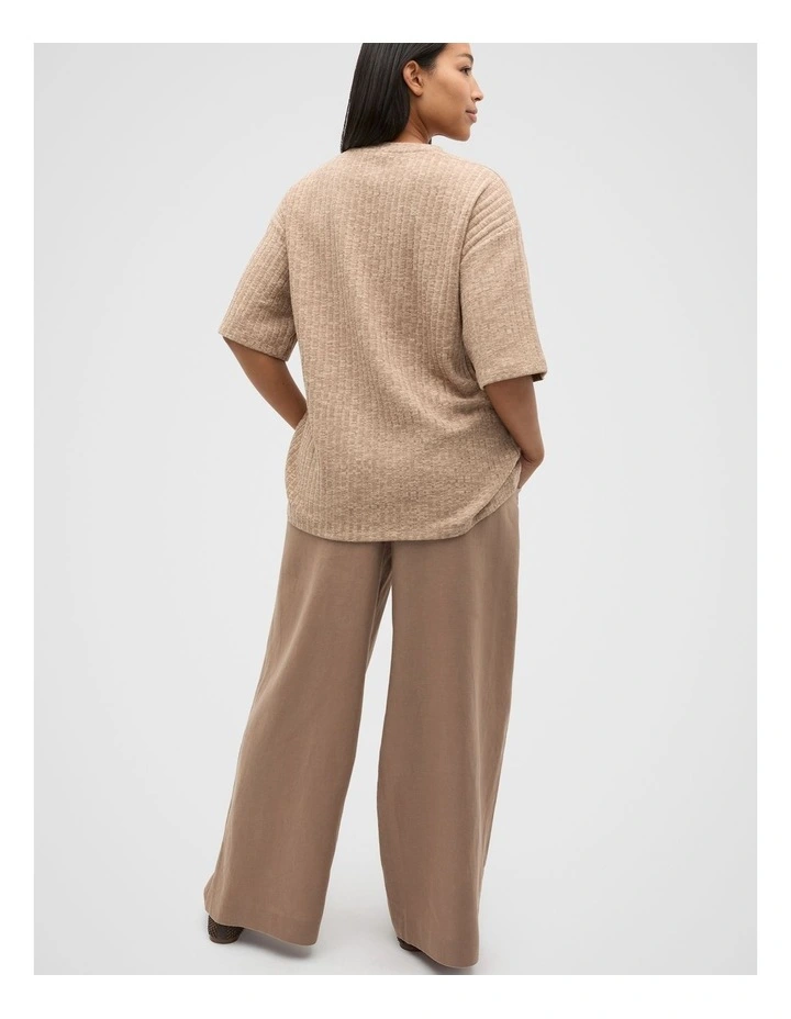 Textured Longline Boxy Tee in Nutmeg Twist image 6
