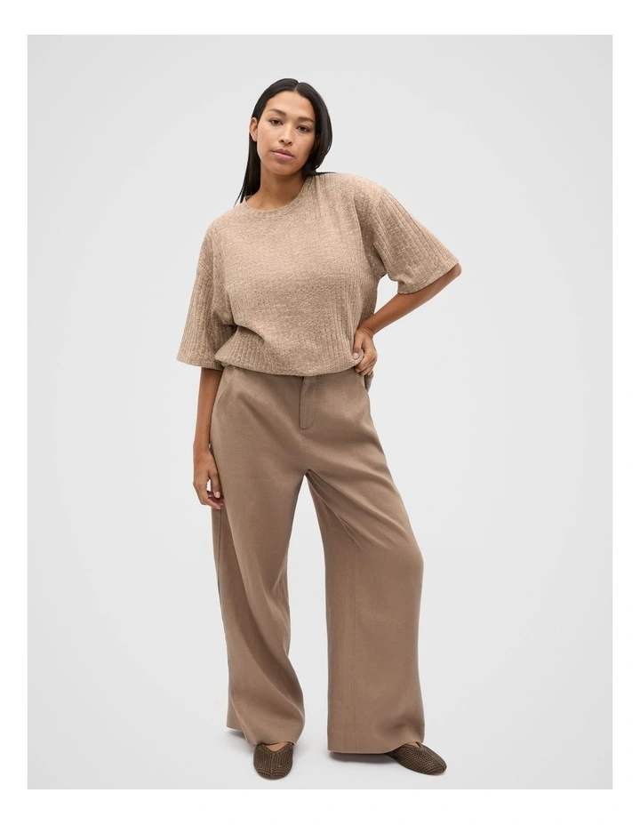 Textured Longline Boxy Tee in Nutmeg Twist image 7