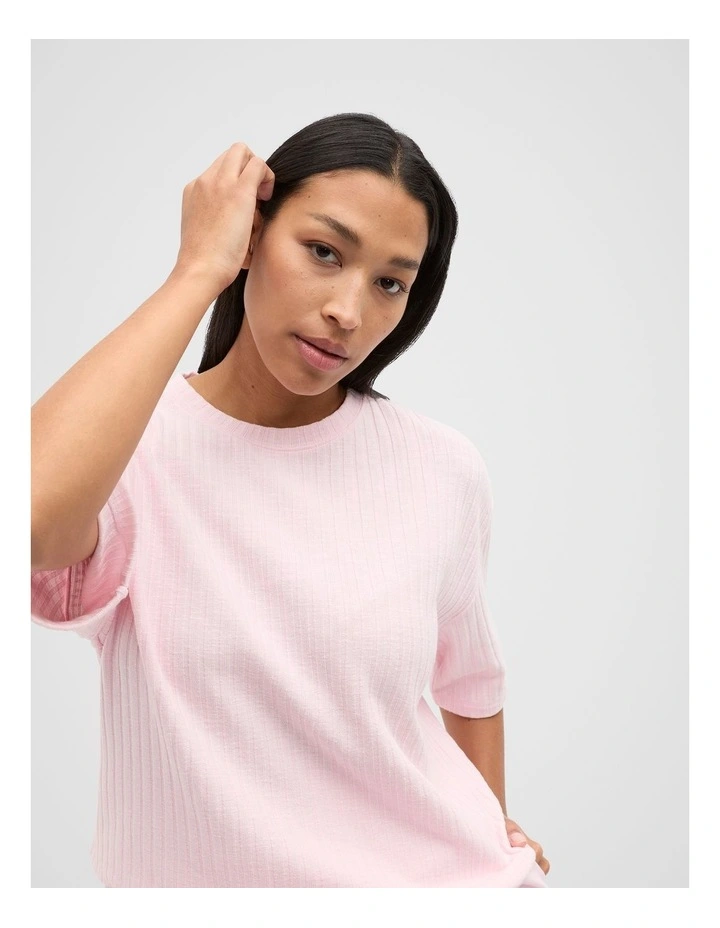 Textured Longline Boxy Tee in Primrose Twist image 1