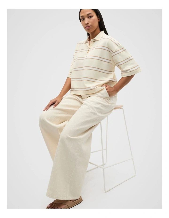Stripe Boxy Polo in Buttercream Stripe image 5