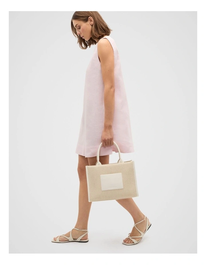 Linen A Line Mini Dress in Primrose image 3