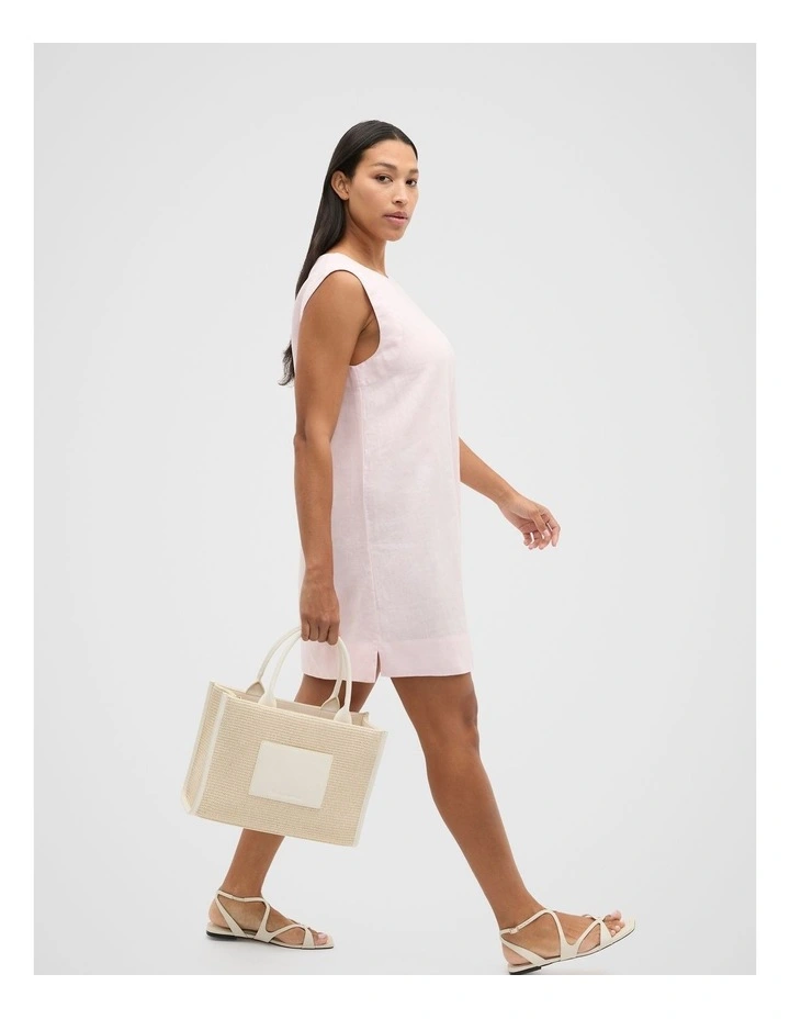 Linen A Line Mini Dress in Primrose image 5