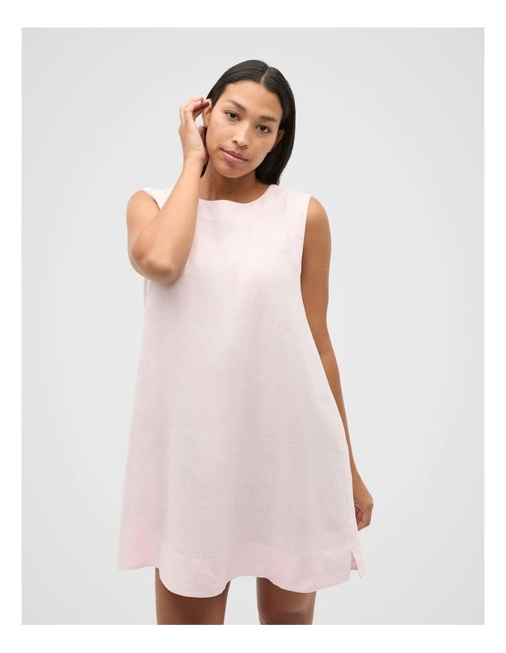 Linen A Line Mini Dress in Primrose image 6