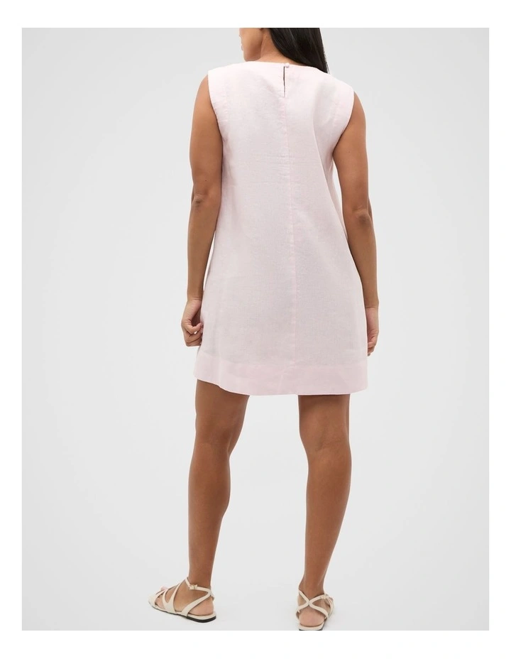Linen A Line Mini Dress in Primrose image 7