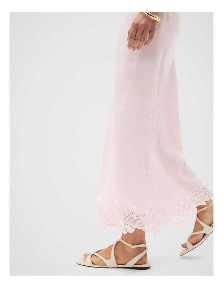 Crinkled Satin Midi Dress in Primrose image 4