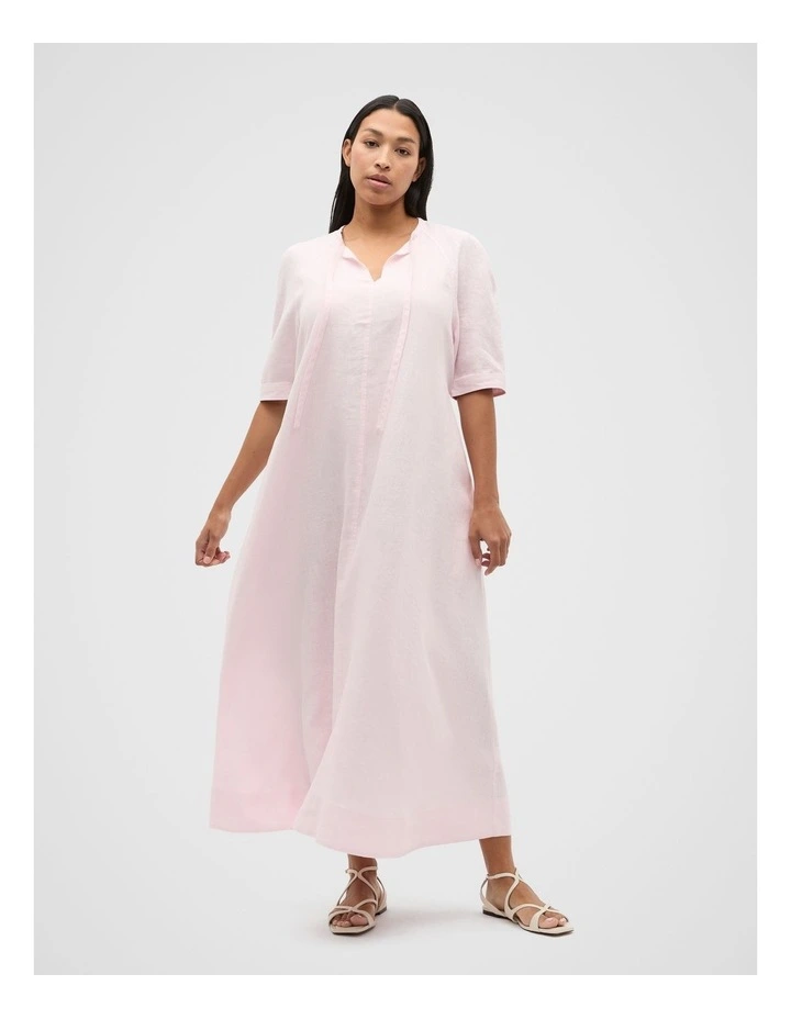 Linen Belted Maxi Dress in Primrose image 1